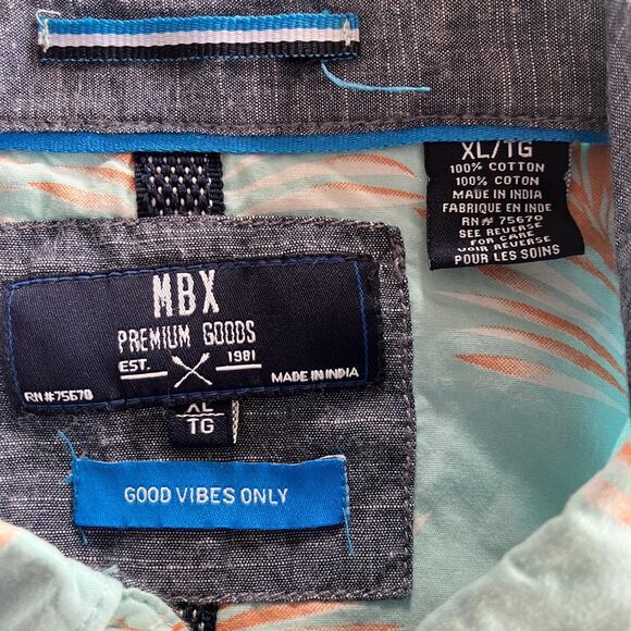 NWT Tropical Short Sleeve Button Shirt By MBS Premium Goods I Men's XL - Picture 6 of 12